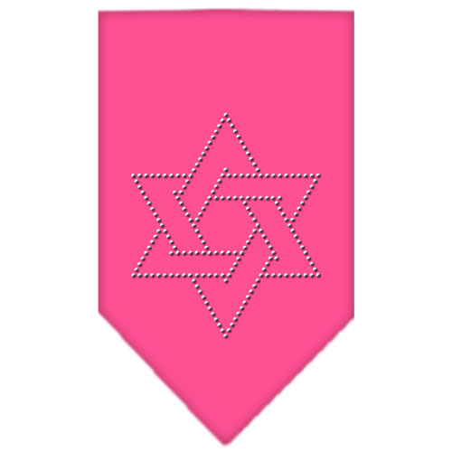 Star Of David Rhinestone Bandana Bright Pink Small